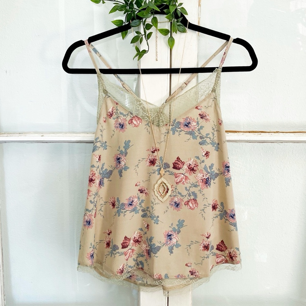TAUPE Floral Racerback Lace Camis - Picture 2 of 5